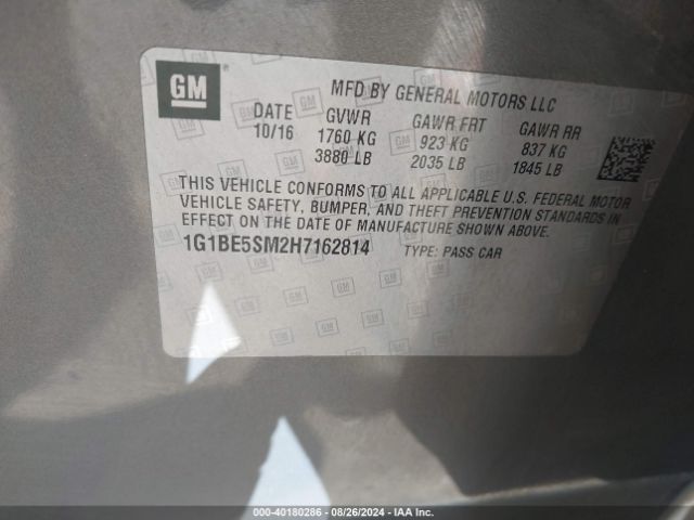 1G1BE5SM2H7162814 Chevrolet Cruze Lt Auto