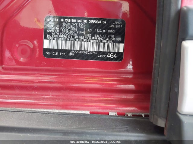 2017 MITSUBISHI OUTLANDER JA4AZ3A36HZ030769 Photo 8