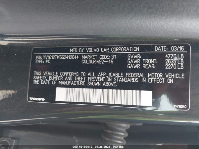 YV1612TK6G2412044 Volvo S60 T5 Premier
