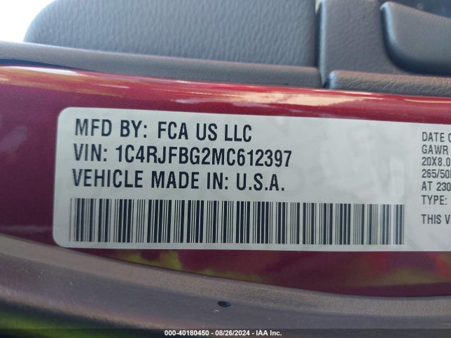 1C4RJFBG2MC612397 Jeep Grand Cherokee 80th Anniversary 4x4
