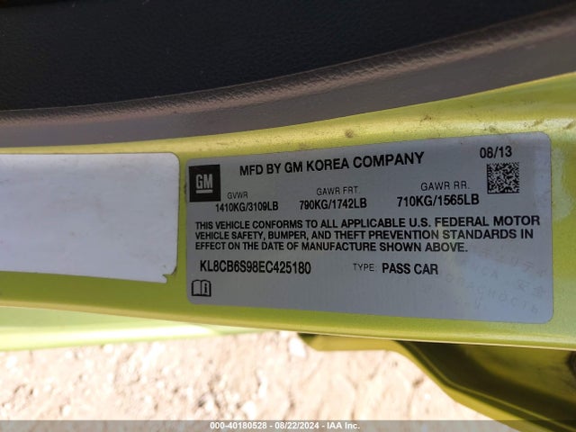Chevrolet Spark Ls Auto 2014 KL8CB6S98EC425180 Image 9