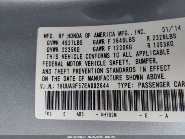 19UUA9F57EA002644 Acura Tl 3.7
