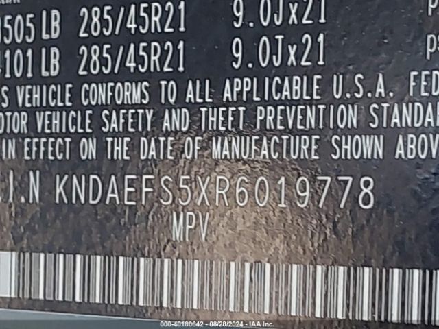 KNDAEFS5XR6019778 KIA Ev9 Gt-line
