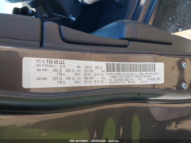 1C4RJFAG6FC116362 Jeep Grand Cherokee Laredo