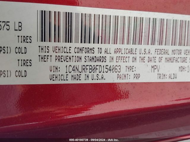 1C4NJRFB0FD154063 Jeep Patriot High Altitude Edition