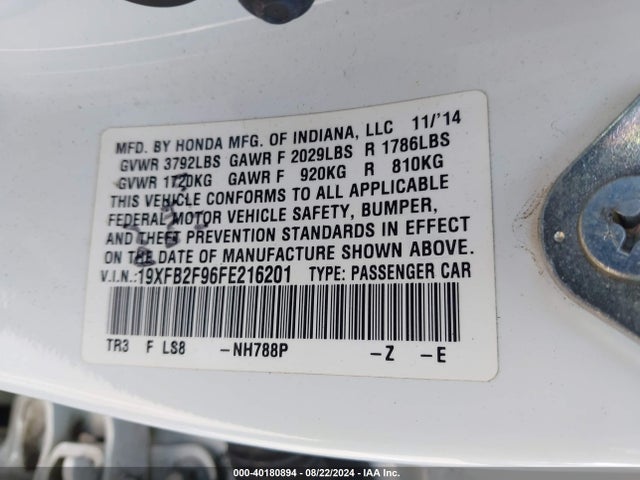 Honda Civic Ex-l 2015 19XFB2F96FE216201 Image 9