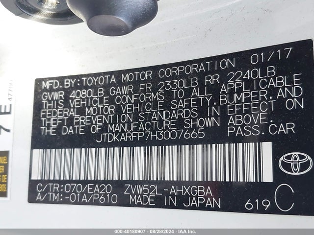 Toyota Prius Prime Premium 2017 JTDKARFP7H3007665 Image 9