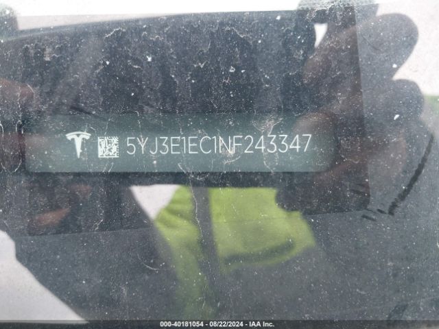 5YJ3E1EC1NF243347 Tesla Model 3 Performance Dual Motor All-wheel Drive