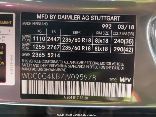 WDC0G4KB7JV095978 Mercedes-Benz Glc 300 4matic