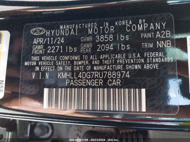 KMHLL4DG7RU788974 Hyundai ELANTRA SE