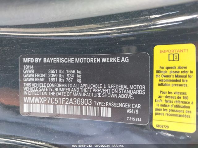 WMWXP7C51F2A36903 Mini Hardtop Cooper S