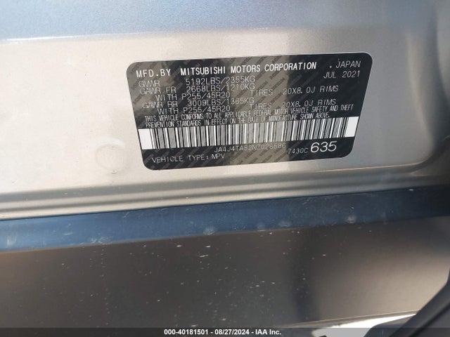 2022 MITSUBISHI OUTLANDER JA4J4TA82NZ028586 Photo 8