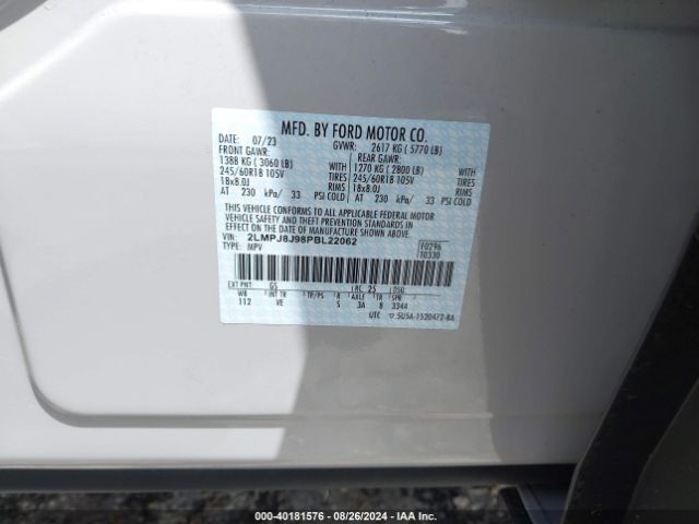 2LMPJ8J98PBL22062 Lincoln Nautilus Standard