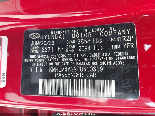 Hyundai ELANTRA SEL 2023 KMHLM4AG9PU610319 Image 9