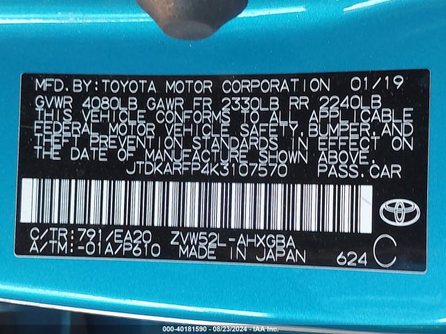 JTDKARFP4K3107570 Toyota Prius Prime Advanced