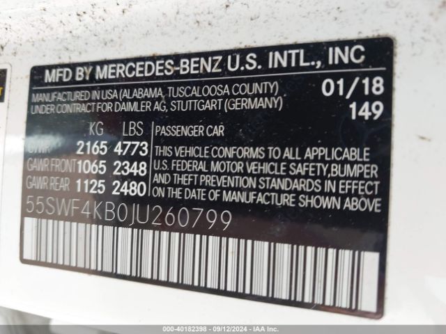 55SWF4KB0JU260799 Mercedes-Benz C 300 4matic