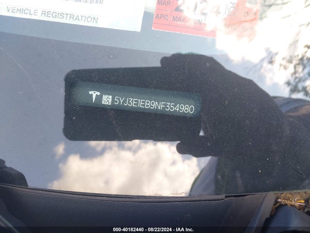 Tesla Model 3 Long Range Dual Motor All-wheel Drive 2022 5YJ3E1EB9NF354980 Image 12