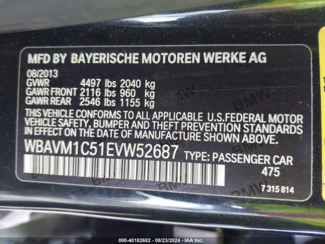 WBAVM1C51EVW52687 BMW X1 Sdrive28i