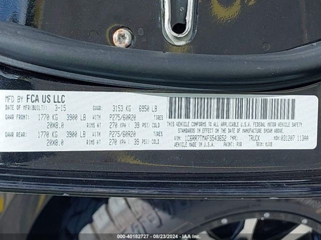 1C6RR7TM4FS543652 RAM 1500 Big Horn