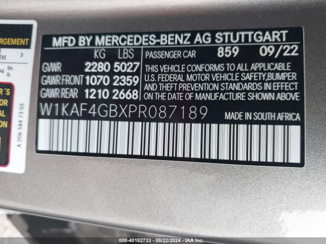 W1KAF4GBXPR087189 Mercedes-Benz C 300 Sedan