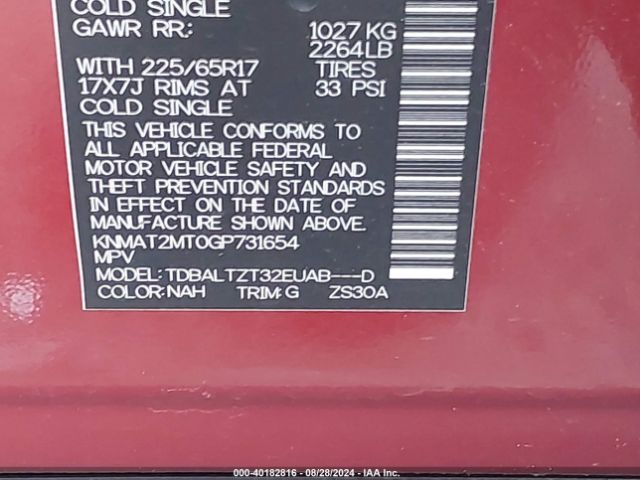 KNMAT2MT0GP731654 Nissan ROGUE SV