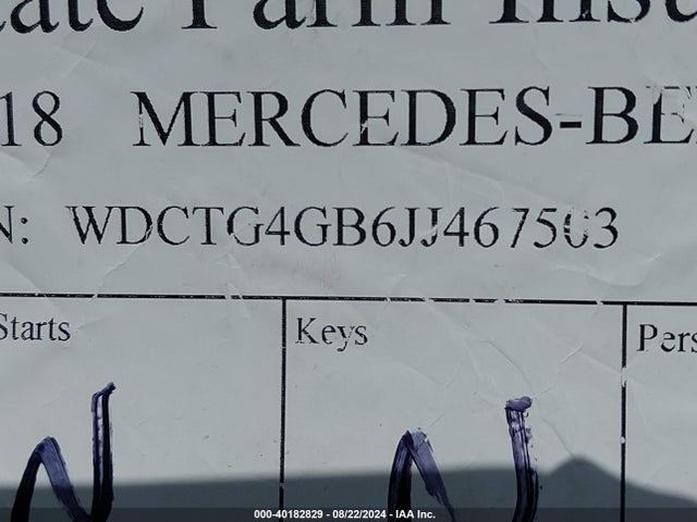 WDCTG4GB6JJ467503 Mercedes-Benz Gla 250 4matic