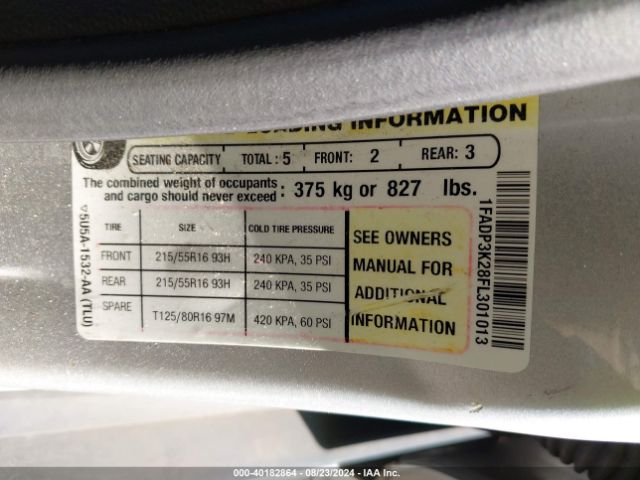1FADP3K28FL301013 Ford FOCUS SE