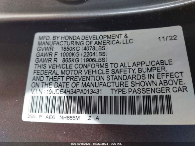 19UDE4H34PA013431 Acura Integra A-spec