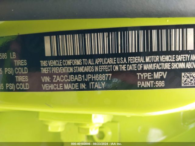 ZACCJBAB1JPH68877 Jeep Renegade Upland Edition 4x4