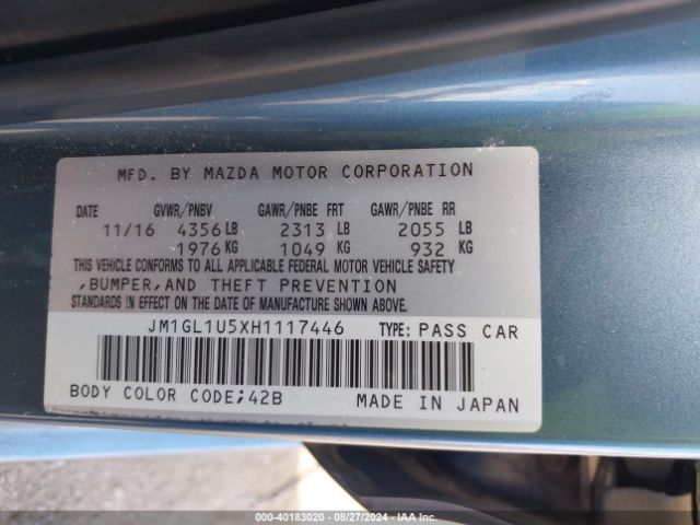 JM1GL1U5XH1117446 Mazda Mazda6 Sport