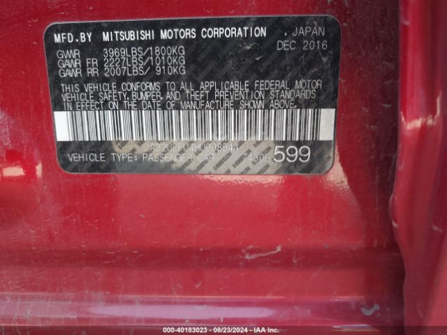 JA32U2FU4HU008544 Mitsubishi LANCER ES