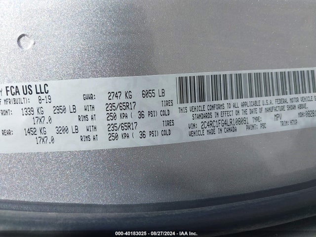 2C4RC1FG4LR108091 Chrysler Pacifica Touring