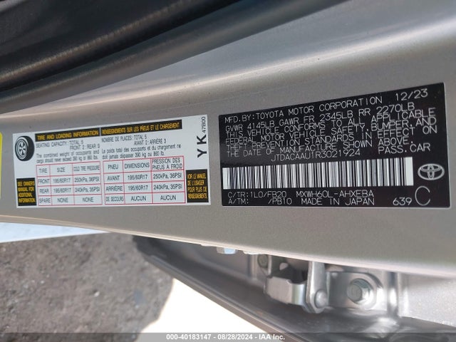 Toyota Prius Le 2024 JTDACAAU1R3021924 Image 9