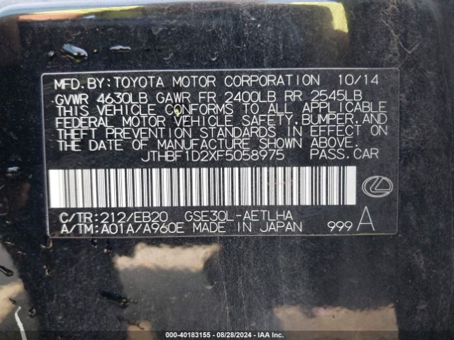 JTHBF1D2XF5058975 Lexus IS 250