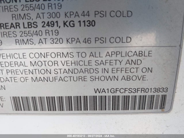 WA1GFCFS3FR013833 Audi Q3 2.0t Premium Plus