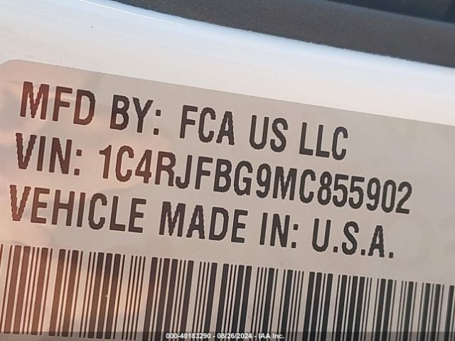 1C4RJFBG9MC855902 Jeep Grand Cherokee Limited X 4x4