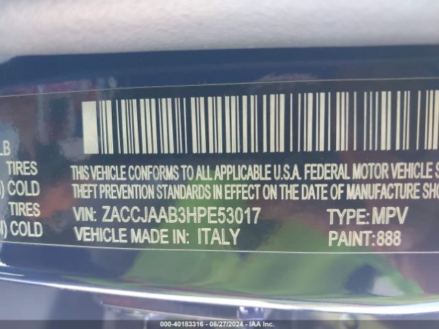 ZACCJAAB3HPE53017 Jeep Renegade Sport Fwd