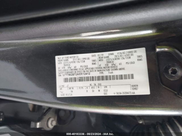 1FT7W2BT2KEE12412 Ford F-250 Platinum