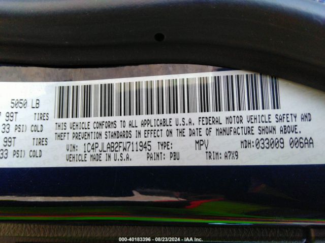 1C4PJLAB2FW711945 Jeep Cherokee Sport