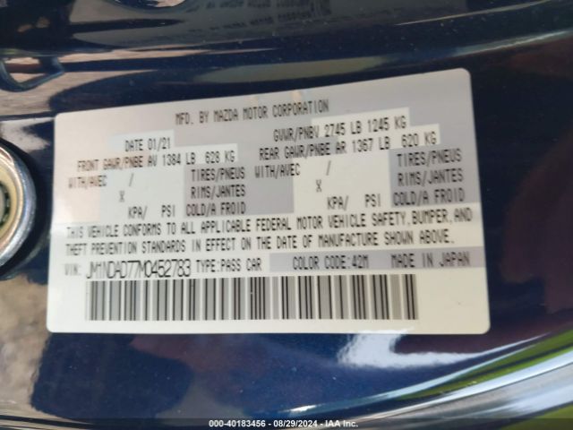 JM1NDAD77M0452783 Mazda Mx-5 Miata Grand Touring