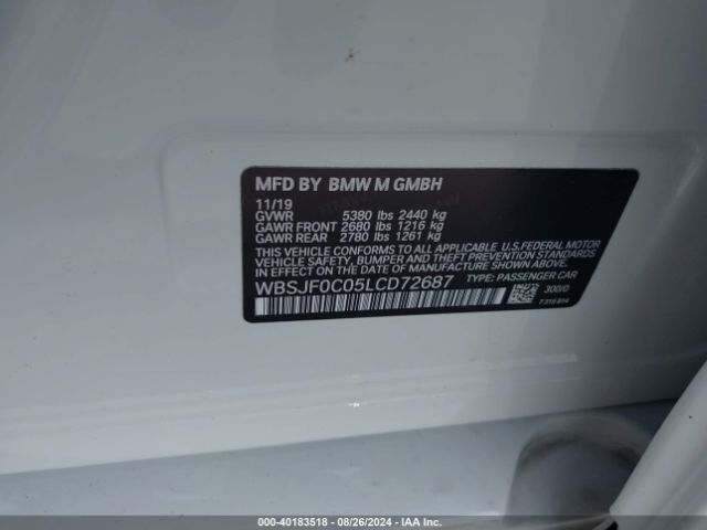 WBSJF0C05LCD72687 BMW M5
