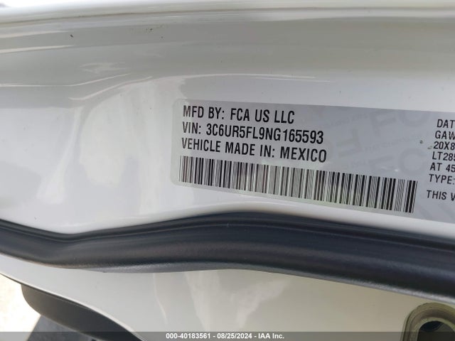3C6UR5FL9NG165593 RAM 2500 Laramie  4x4 6'4 Box