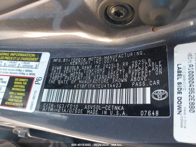 Toyota CAMRY LE 2014 4T1BF1FK1EU414423 Image 9
