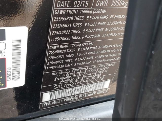 SALWR2TF6FA522719 Land Rover Range Rover Sport 5.0l V8 Supercharged