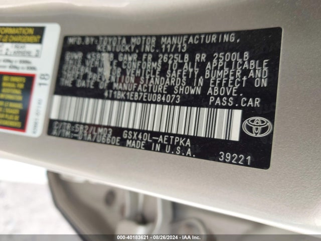 Toyota AVALON LIMITED 2014 4T1BK1EB7EU084073 Image 9