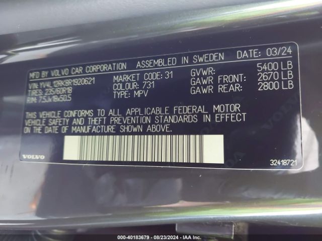 YV4L12RK8R1920621 Volvo Xc60 B5 Core Dark Theme