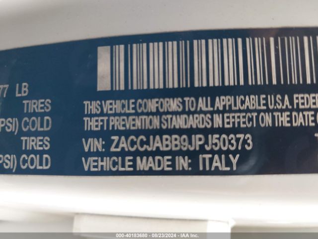 ZACCJABB9JPJ50373 Jeep Renegade Altitude Fwd