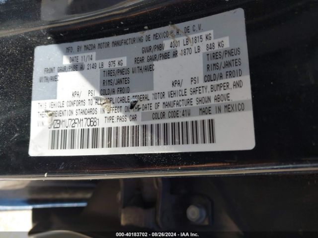 3MZBM1U72FM170681 Mazda Mazda3 I Sport