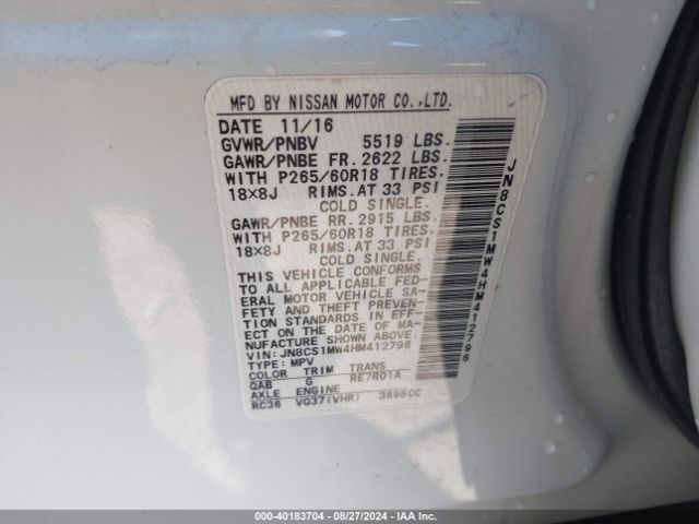JN8CS1MW4HM412796 Infiniti QX70