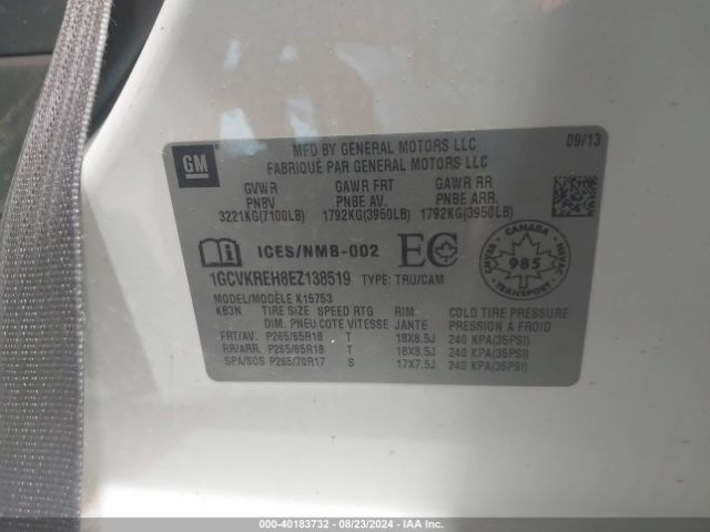 1GCVKREH8EZ138519 Chevrolet Silverado 1500 1lt/2lt
